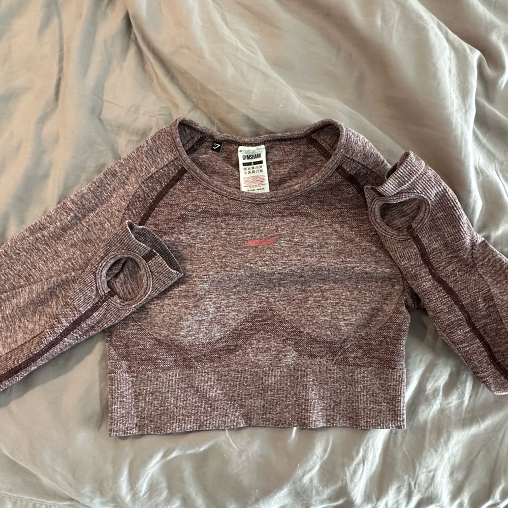 Gym Shark Flex Long Sleeve Crop Top - Purple